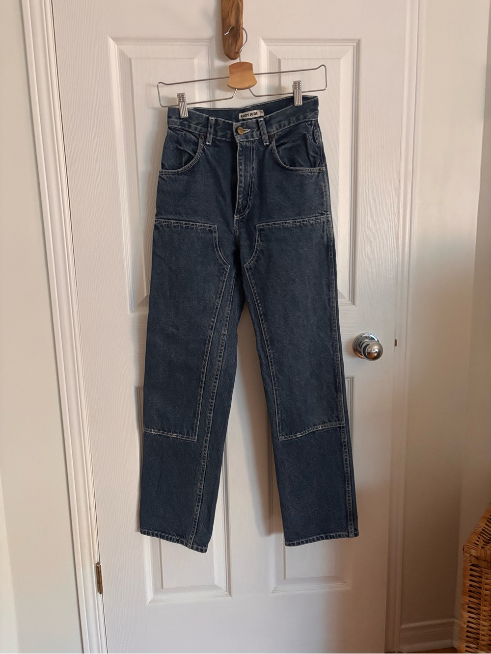 Rudy Jude tumbled indigo utility jeans with custom inseam